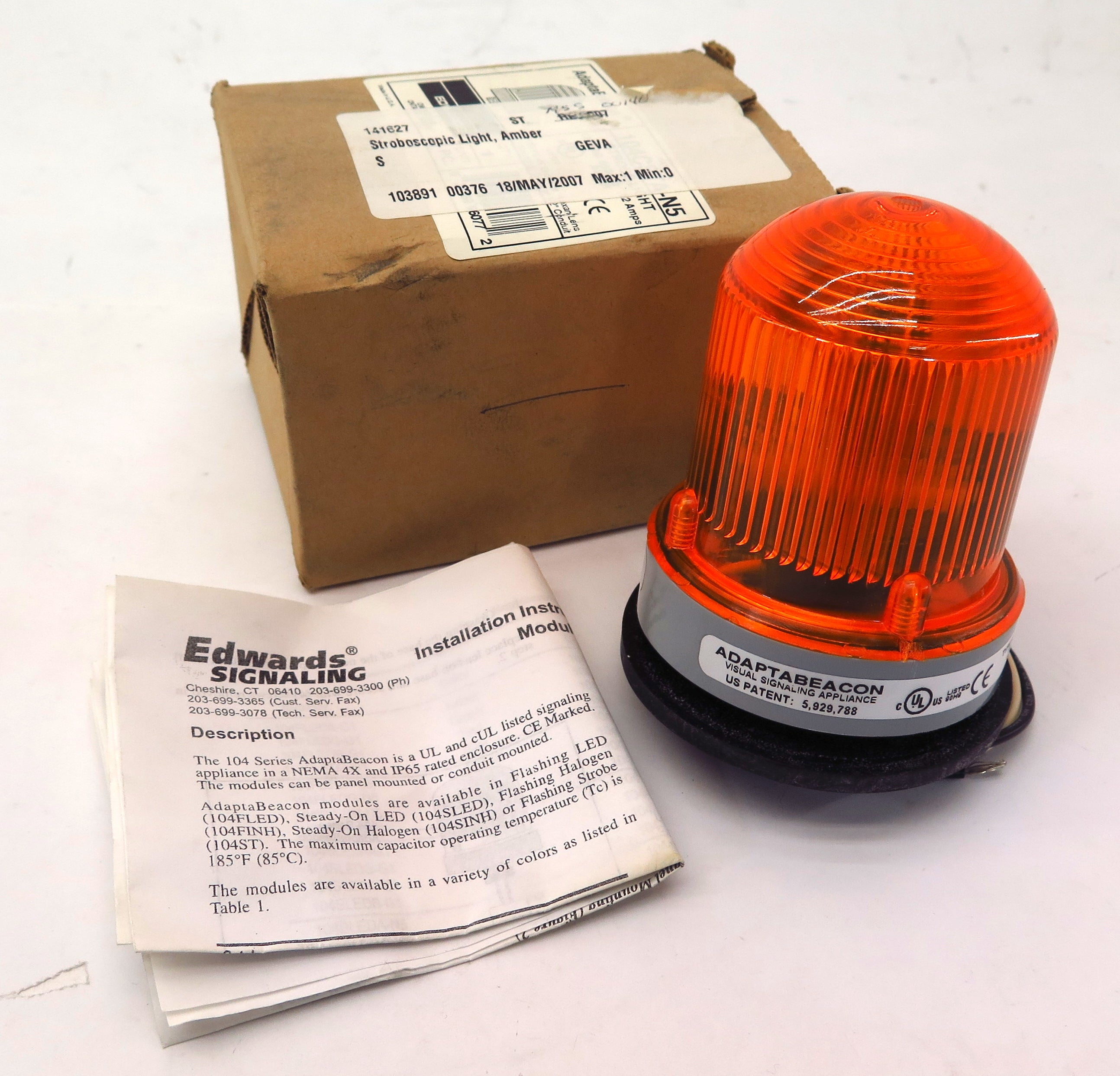 Edwards Adapta Beacon Amber 104CSTA-N5 120VAC - Advance Operations
