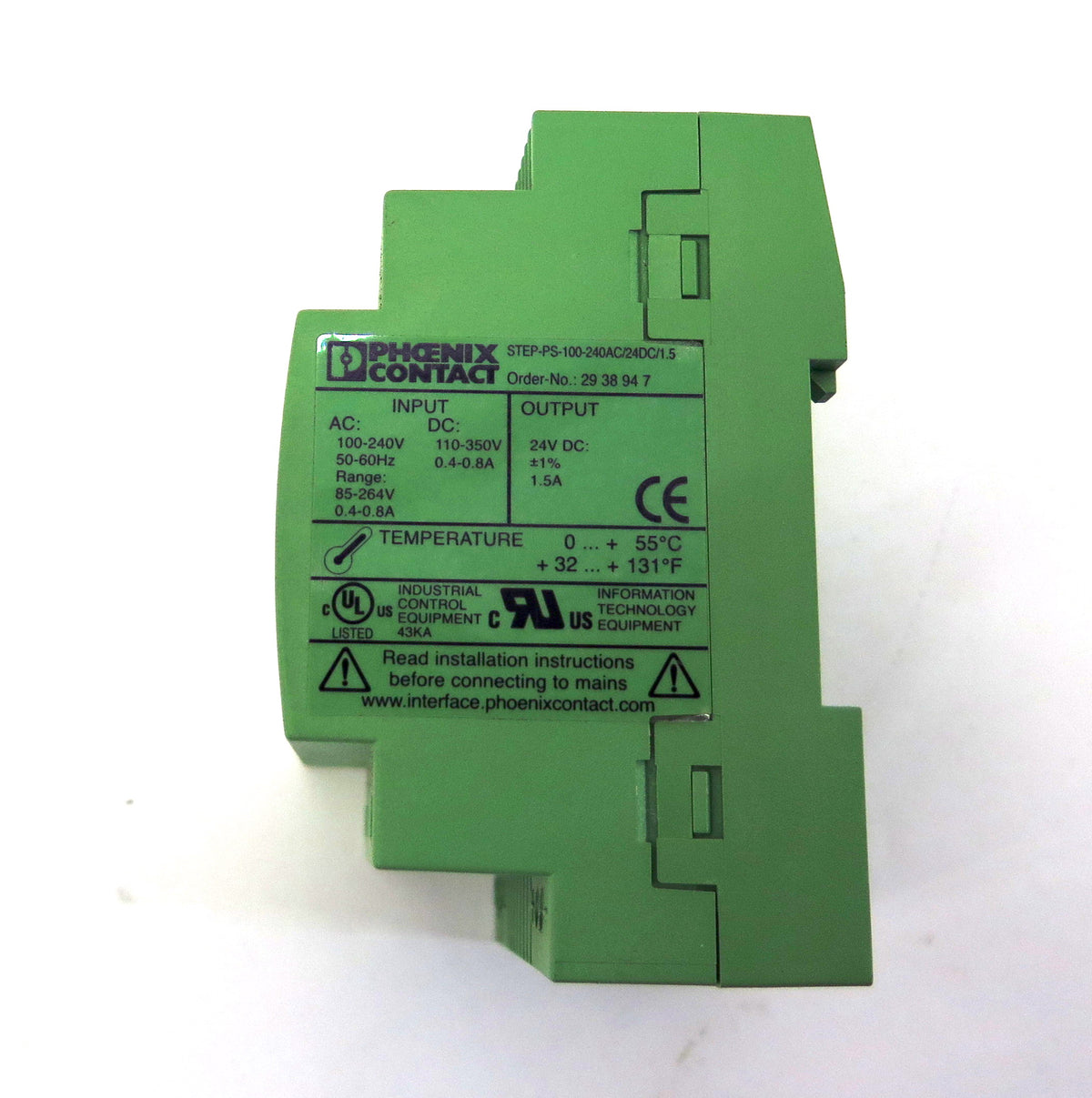 Phoenix Contact Step Power Supply STEP-PS-100-240AC/24DC/1.5 100-240Vac - Advance Operations