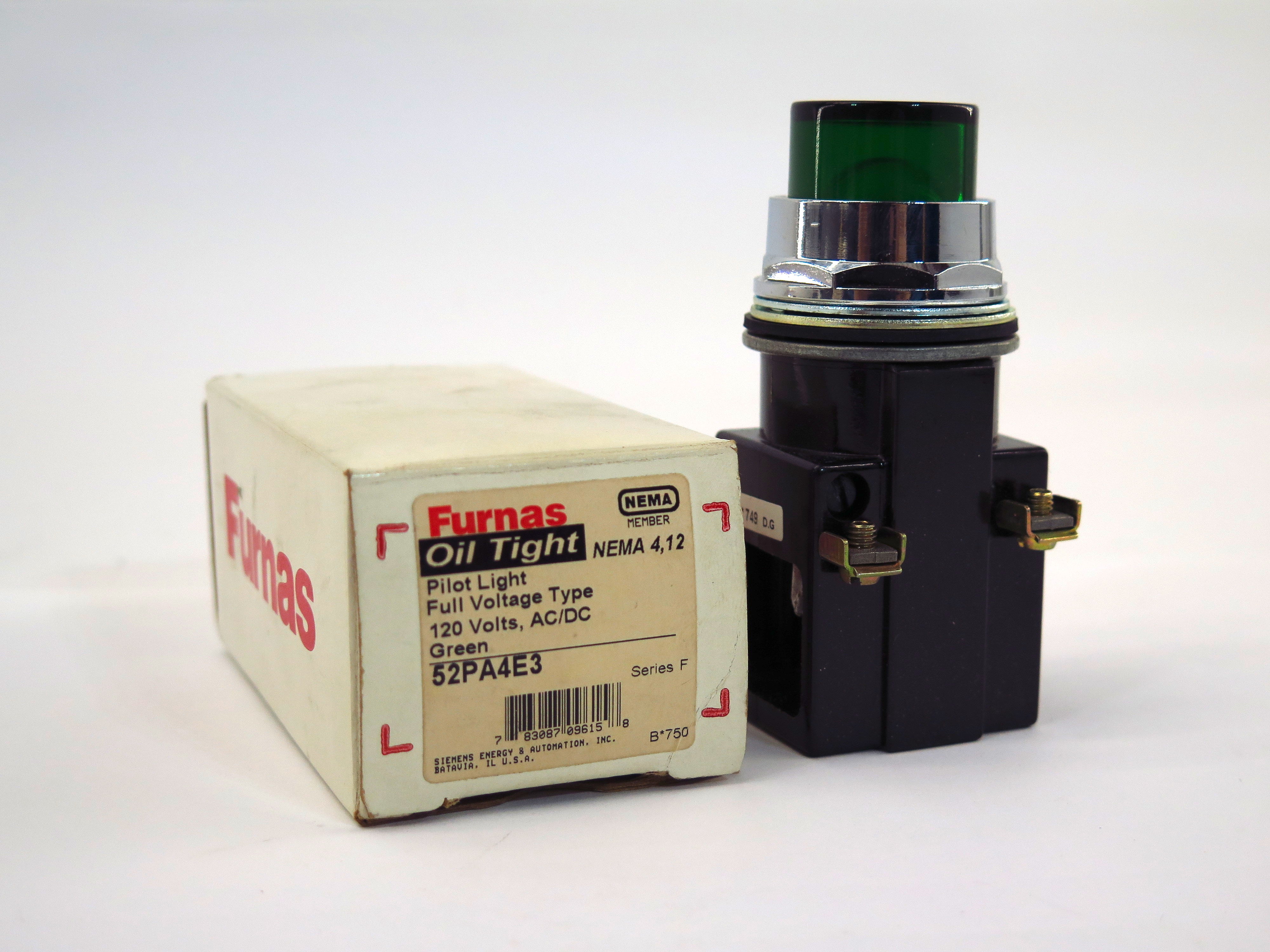 Furnas 52PA4E3 Oil Tight Green Pilot Light 120 Volts AC/DC - Advance Operations