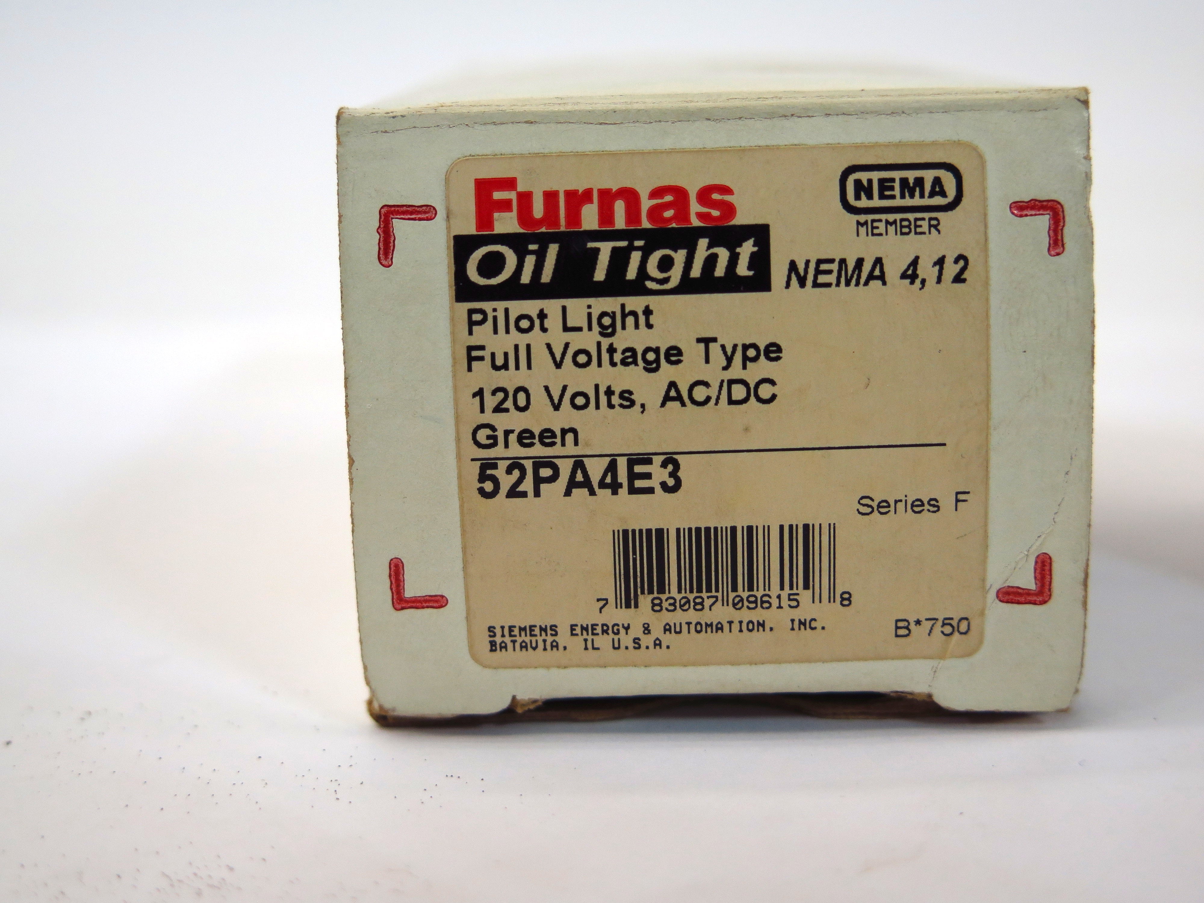 Furnas 52PA4E3 Oil Tight Green Pilot Light 120 Volts AC/DC - Advance Operations