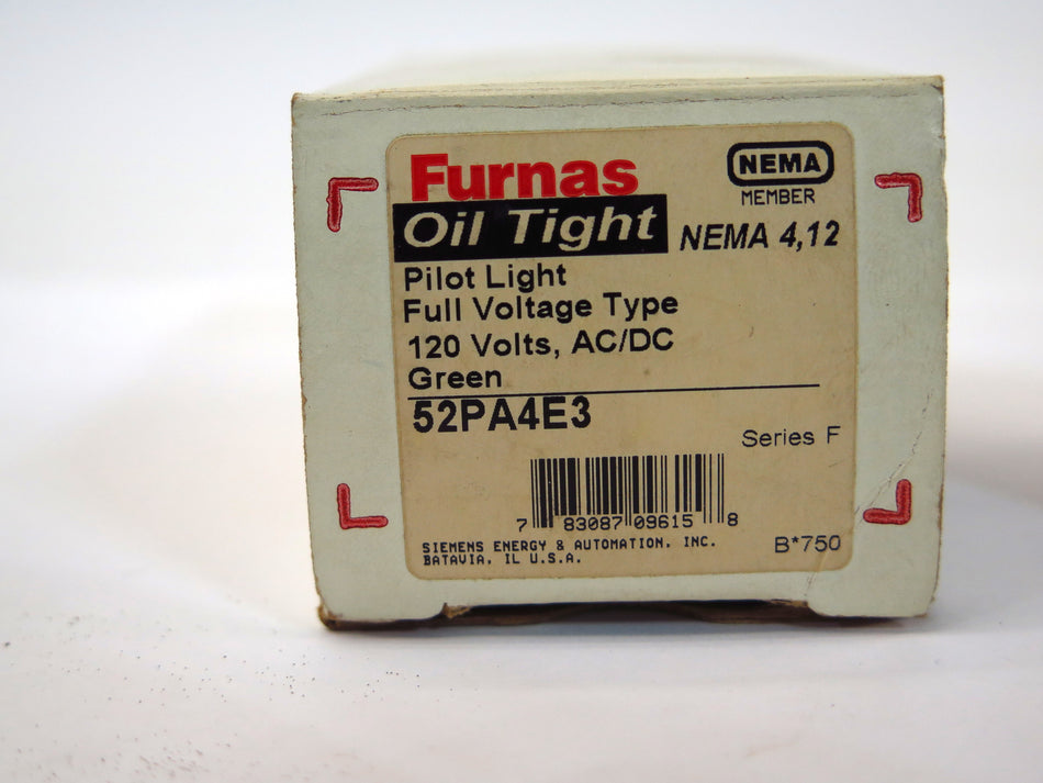 Furnas 52PA4E3 Oil Tight Green Pilot Light 120 Volts AC/DC - Advance Operations