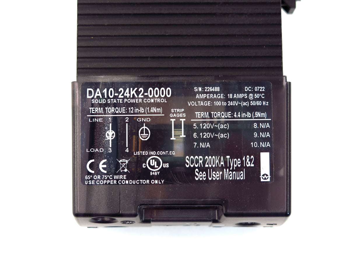 Watlow DIN-a-Mite 18 Amps Solid Sate Power Control DA10-24K2-0000 - Advance Operations