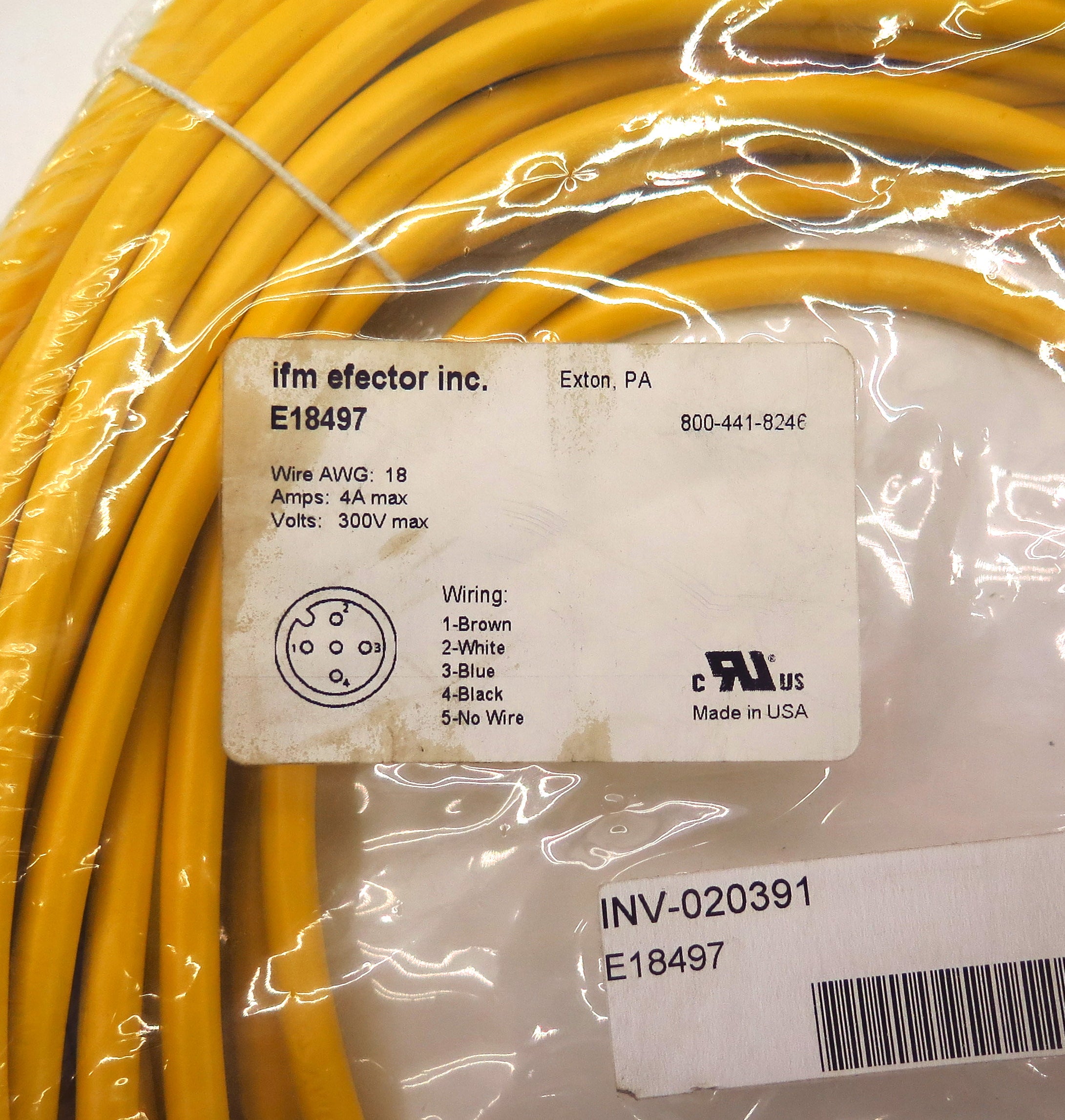 IFM Efector Cordset Female Right Angle E18497 - Advance Operations