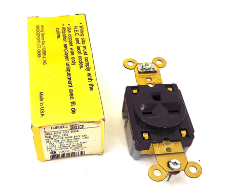 Hubbell HBL 5661CN Single Receptacle 15A 250V 2 Pole 3 Wire Grounding - Advance Operations