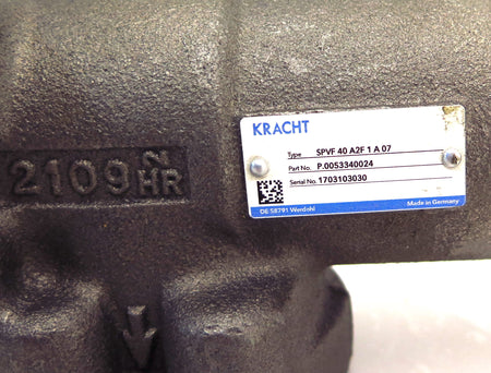Kracht Hydraulic Pressure Relief Valve SPVF 40 A2F 1 A 07 ( P.0053340024 ) - Advance Operations