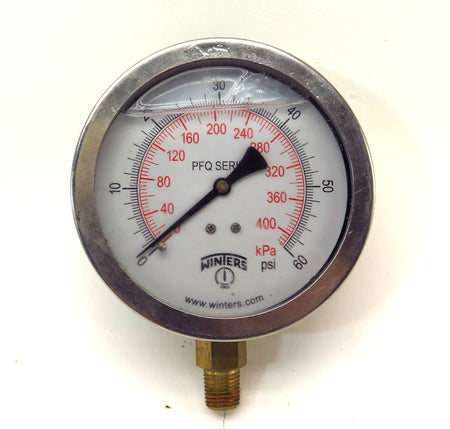 Winters Dual Scale Gauge PFQ Series 0...60Psi Liquid Filled 1/4" Connection - Advance Operations