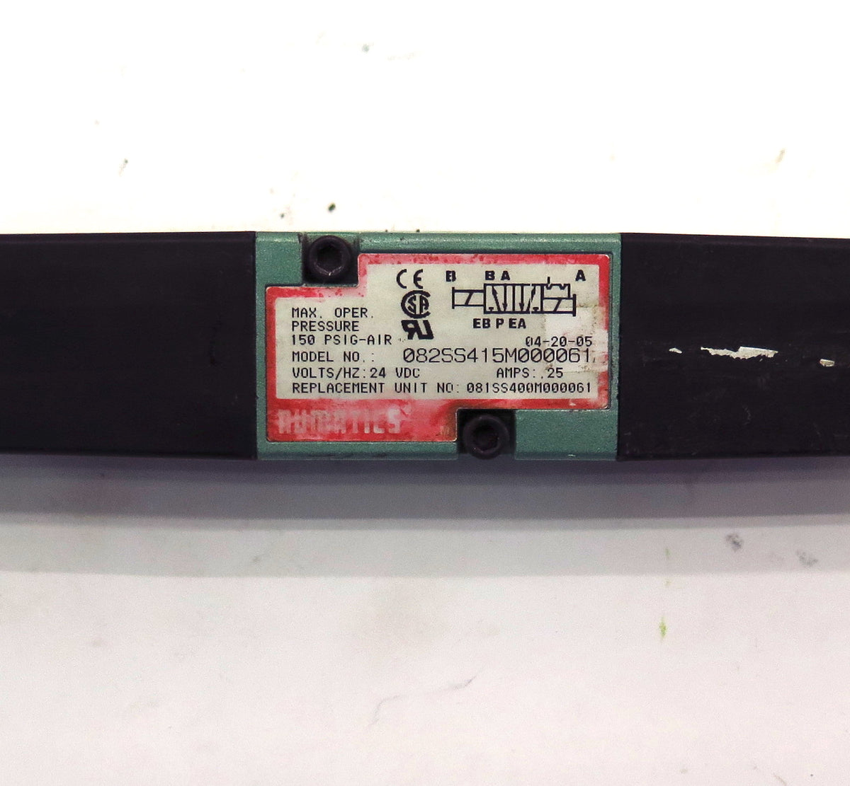 Numatics Solenoid Valve 082SS415M000061 24VDC 150Psig - Advance Operations