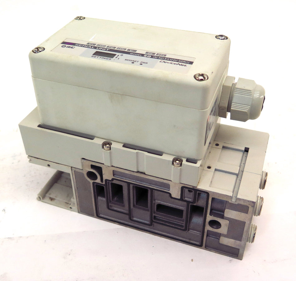 SMC Serial Unit Model SQ EX124U-SDN1 24VDC w/Base - Advance Operations