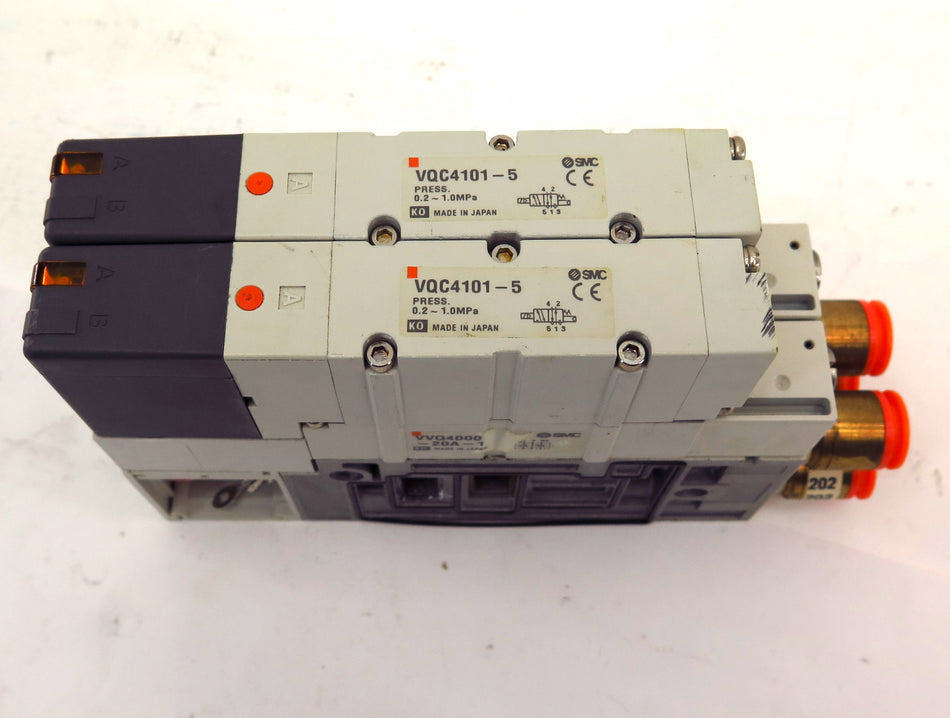 SMC Solenoid Valve VQC4101-5 & Interface Speed Control VVQ4000-20A-1 + Base - Advance Operations