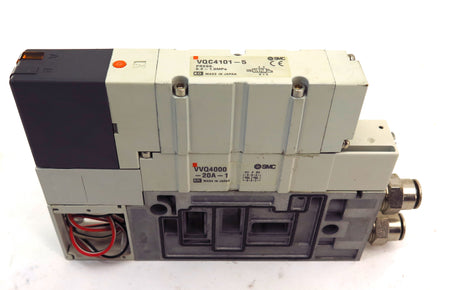 SMC Solenoid Valve VQC4101-5 & Interface Speed Control VVQ4000-20A-1 + Base - Advance Operations