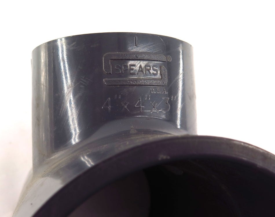 Spears Schedule SCH 40 Socket Reducing Tee PVCI 4"X4"X3" D2466 - Advance Operations