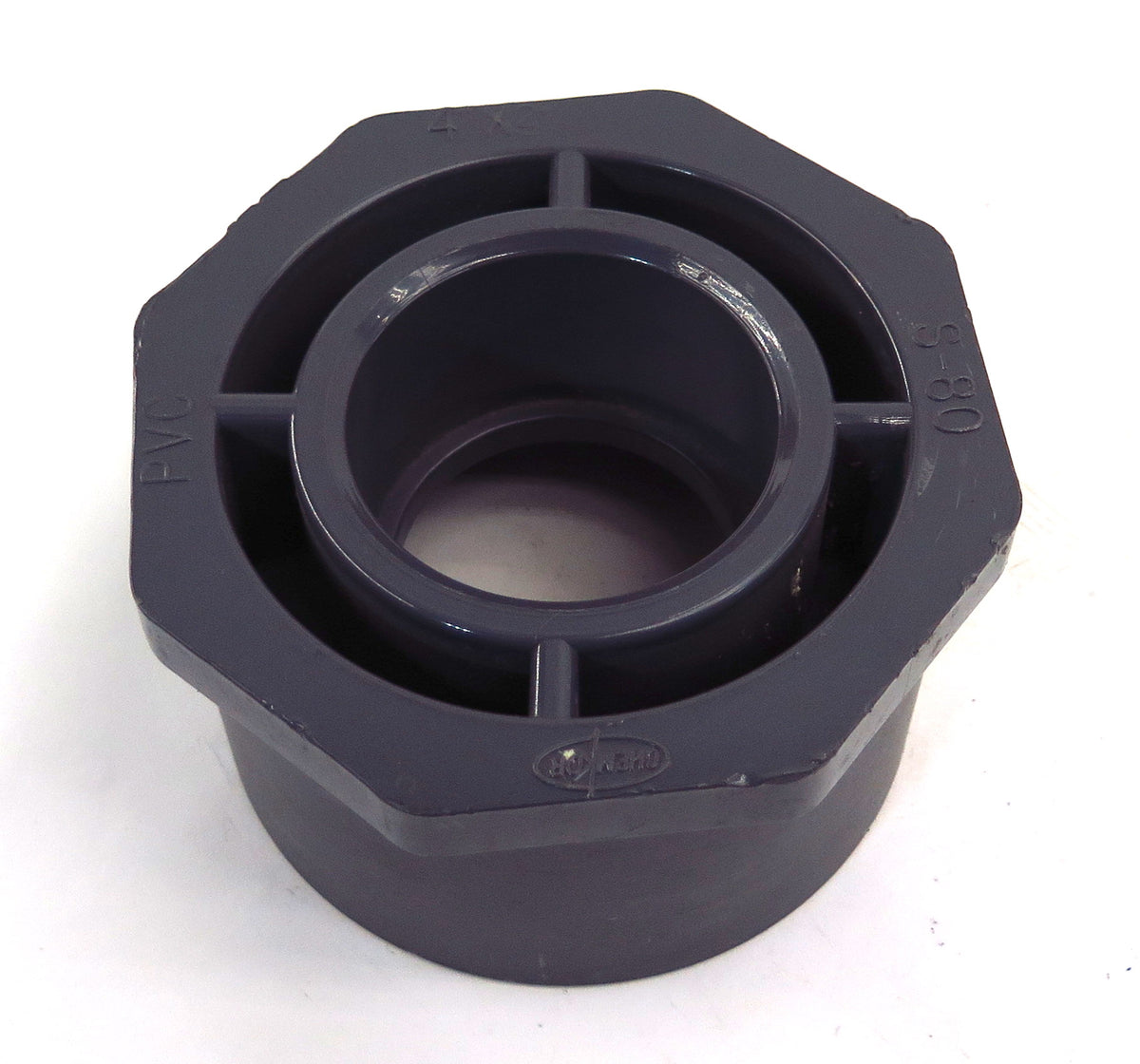 ChemKor Schedule SCH 80 Socket Reducing Bushing 4" x 2" PVC - Advance Operations
