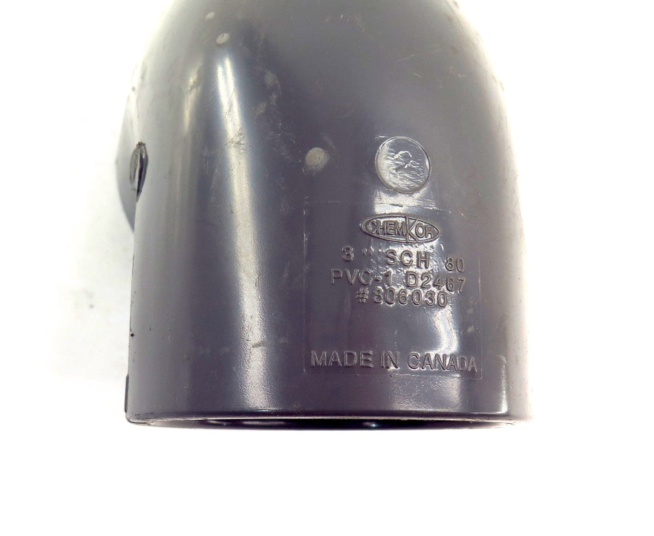 ChemKor Schedule SCH 80 90° Socket Elbow 3" PVC-1 806030 - Advance Operations