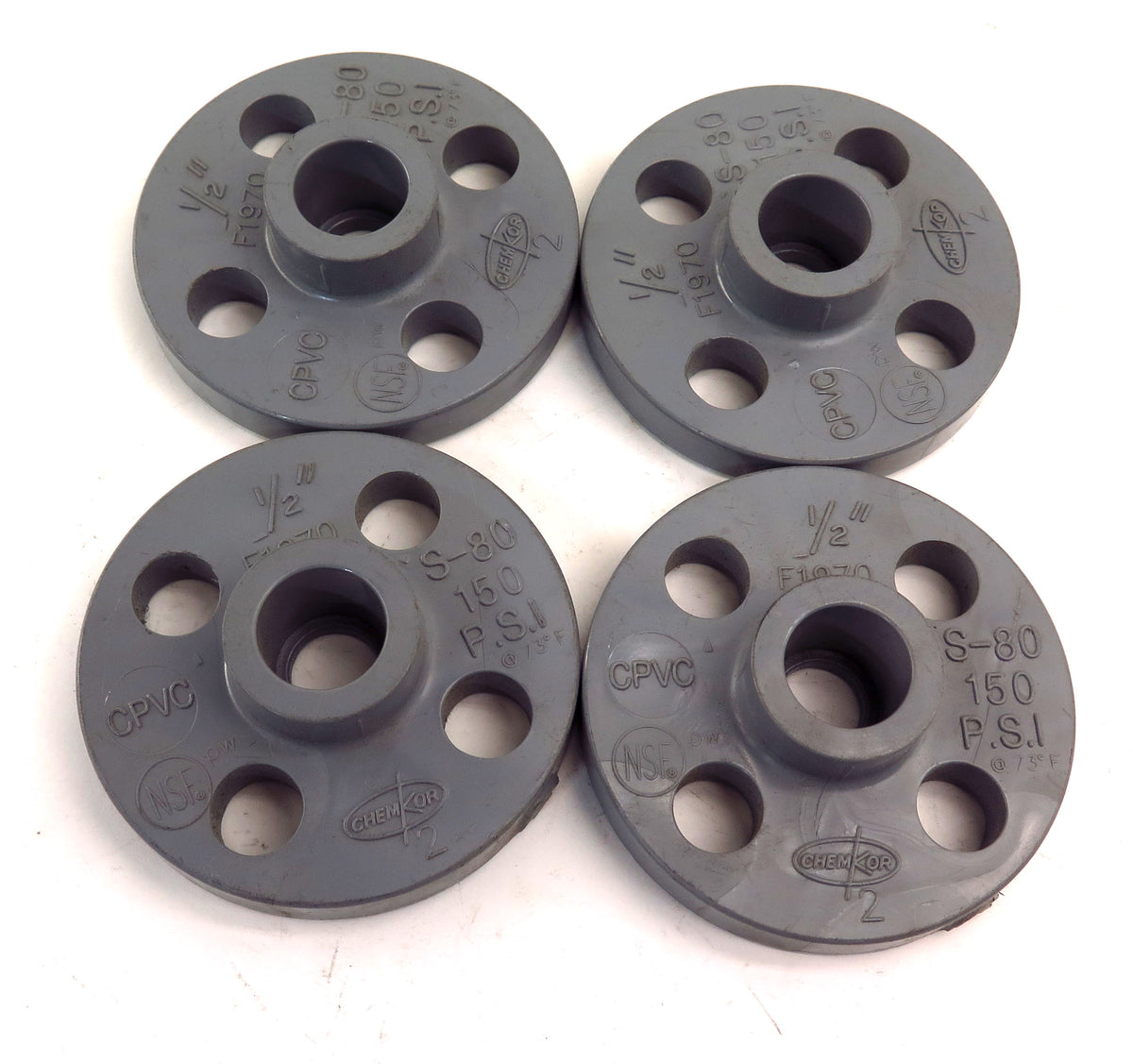 ChemKor Schedule SCH 80 Socket Flange 1/2" CPVC 851005 (4) - Advance Operations