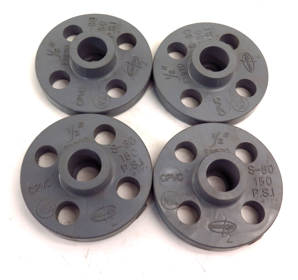 ChemKor Schedule SCH 80 Socket Flange 1/2" CPVC 851005 (4) - Advance Operations