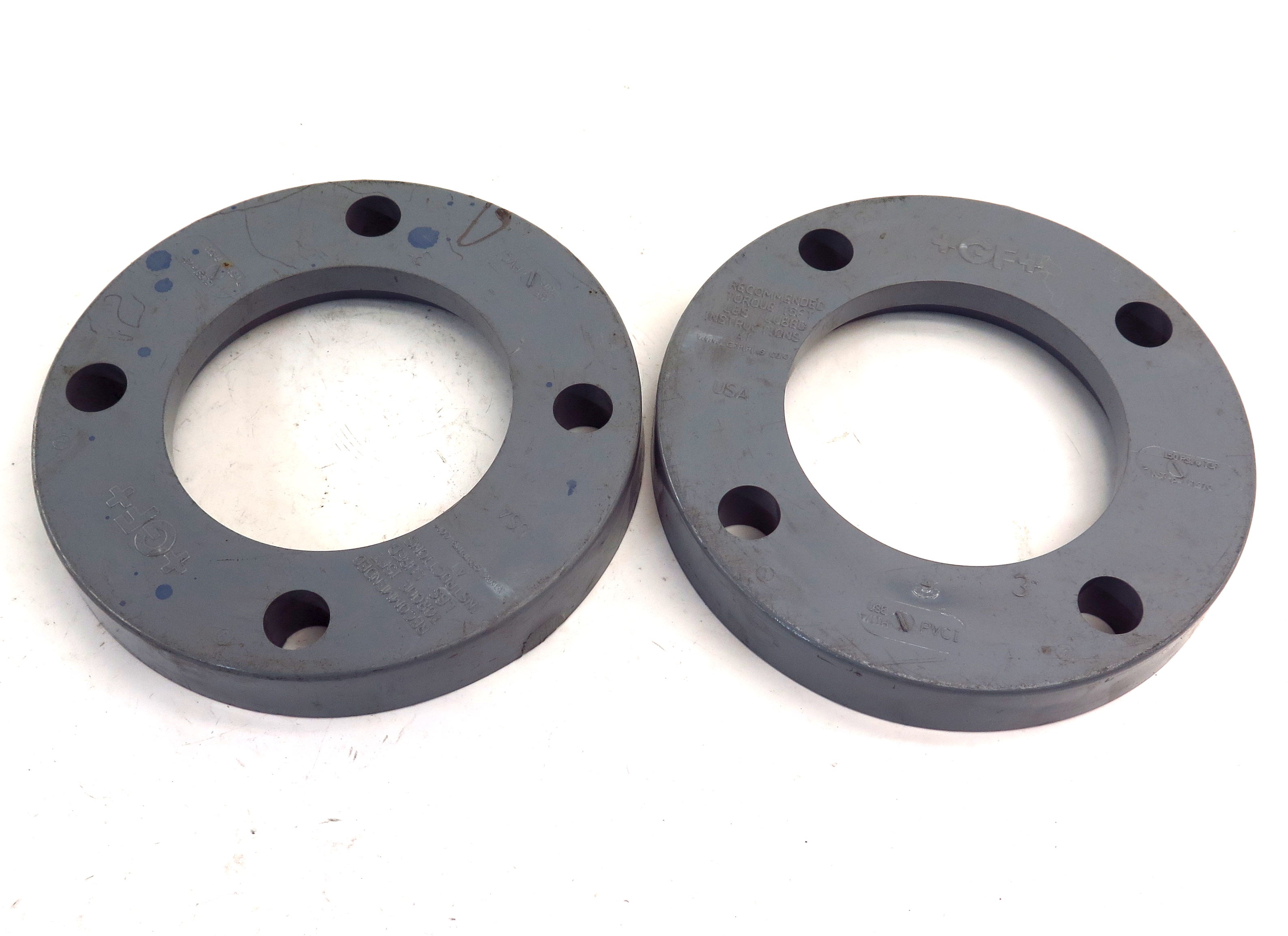 +GF+ Schedule SCH 80 Van Stone Flange Ring 3" PVCI F1970 (2) - Advance Operations