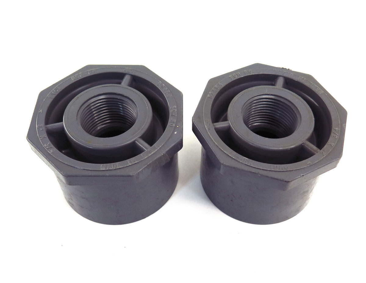 ChemKor SCH 80  Reducing Bushing Socket 2" to 3/4" Threaded PVCI 838248 (2) - Advance Operations