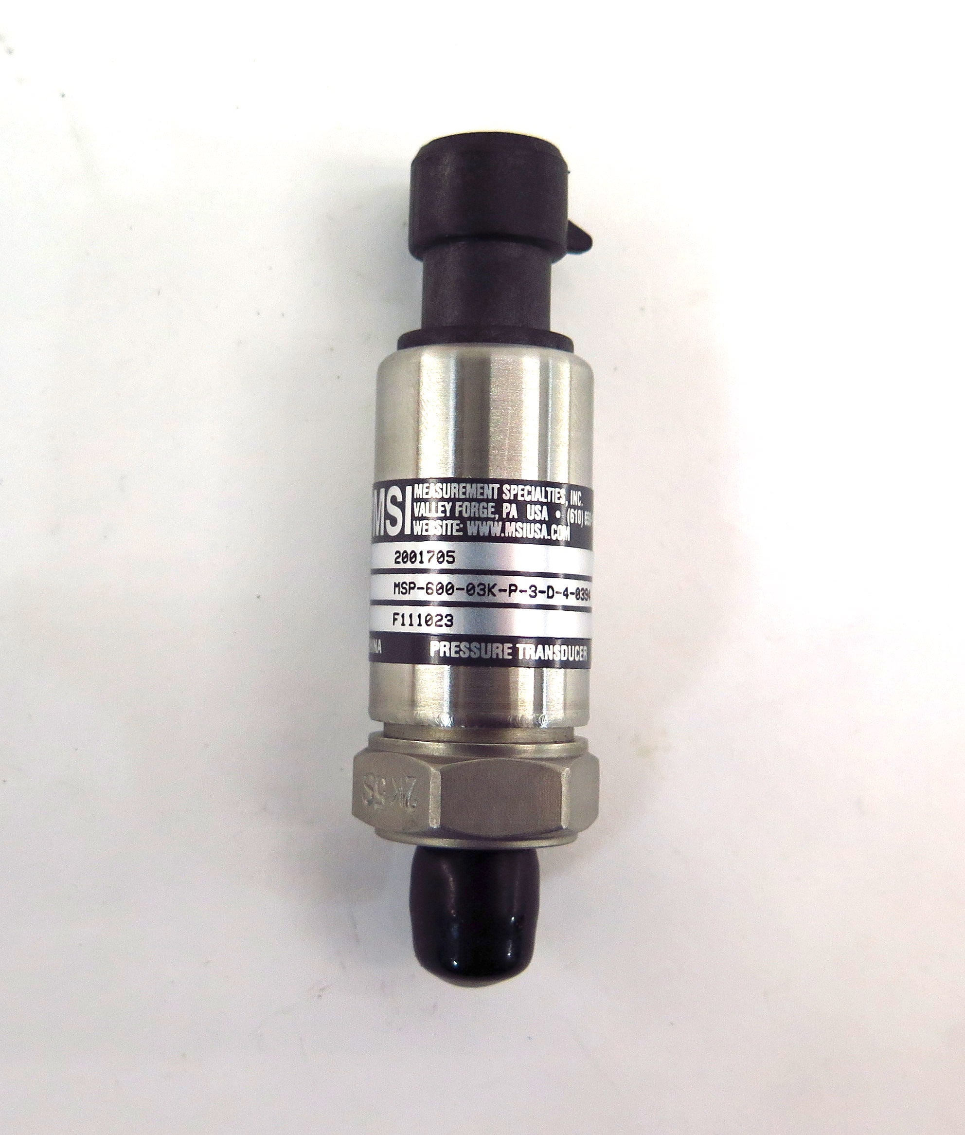 MSI Pressure Transducer 2001705 Model MSP-600-03K-P-3-D-4-0394 - Advance Operations