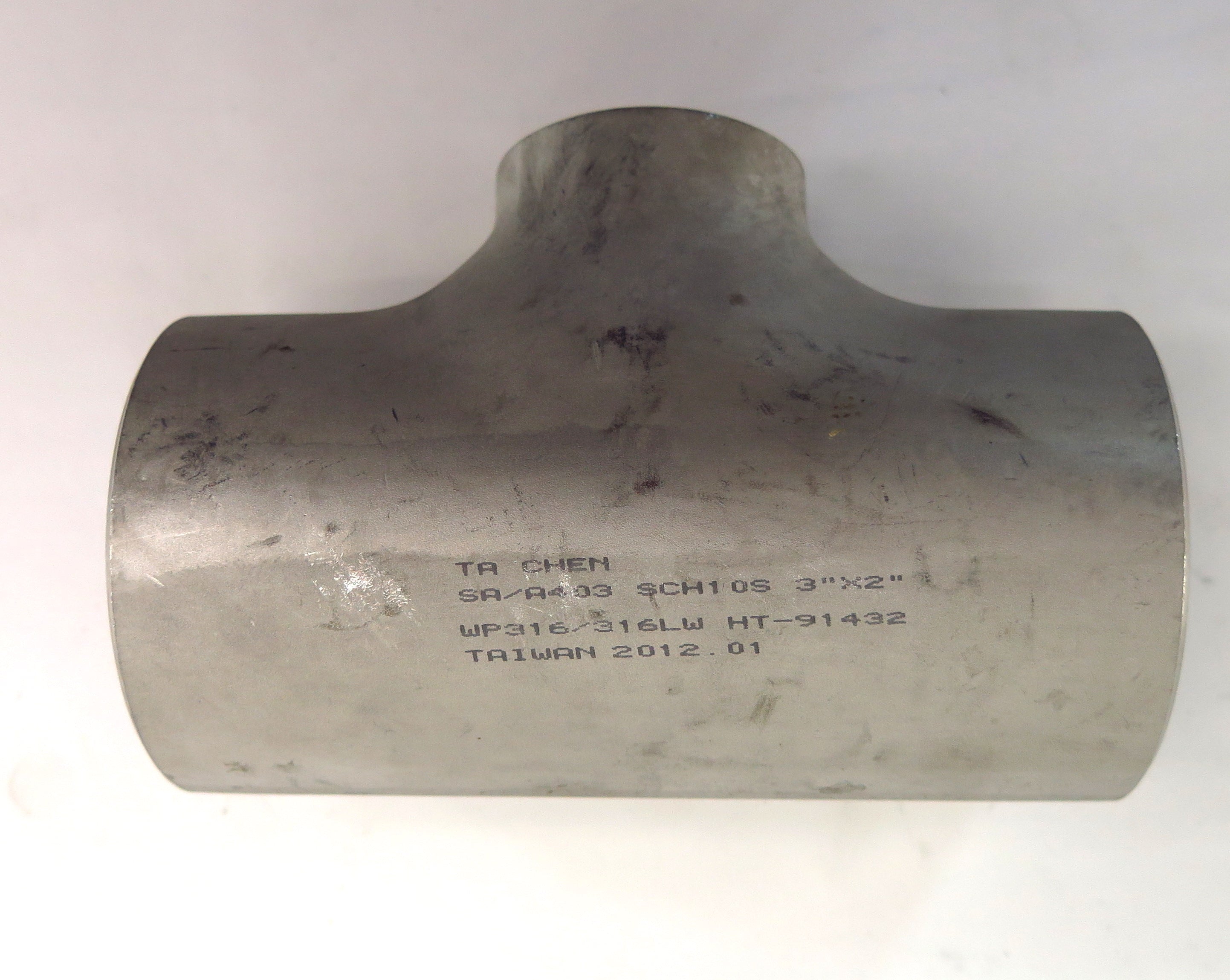 TC SCH10S Stainless Steel WP316/316LW Butt Weld Tee 3" x 3" x 2" - Advance Operations