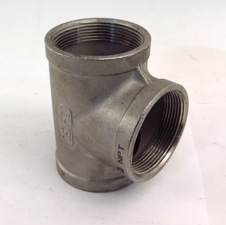 Merit Stainless Steel 304 Threaded Tee 2" x 2" x 2" 150LB - Advance Operations