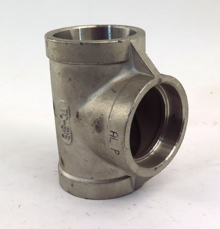 TC Stainless Steel 316 Socket Weld Tee 1-1/2" x 1-1/2" x 1-1/2" Class 150 - Advance Operations
