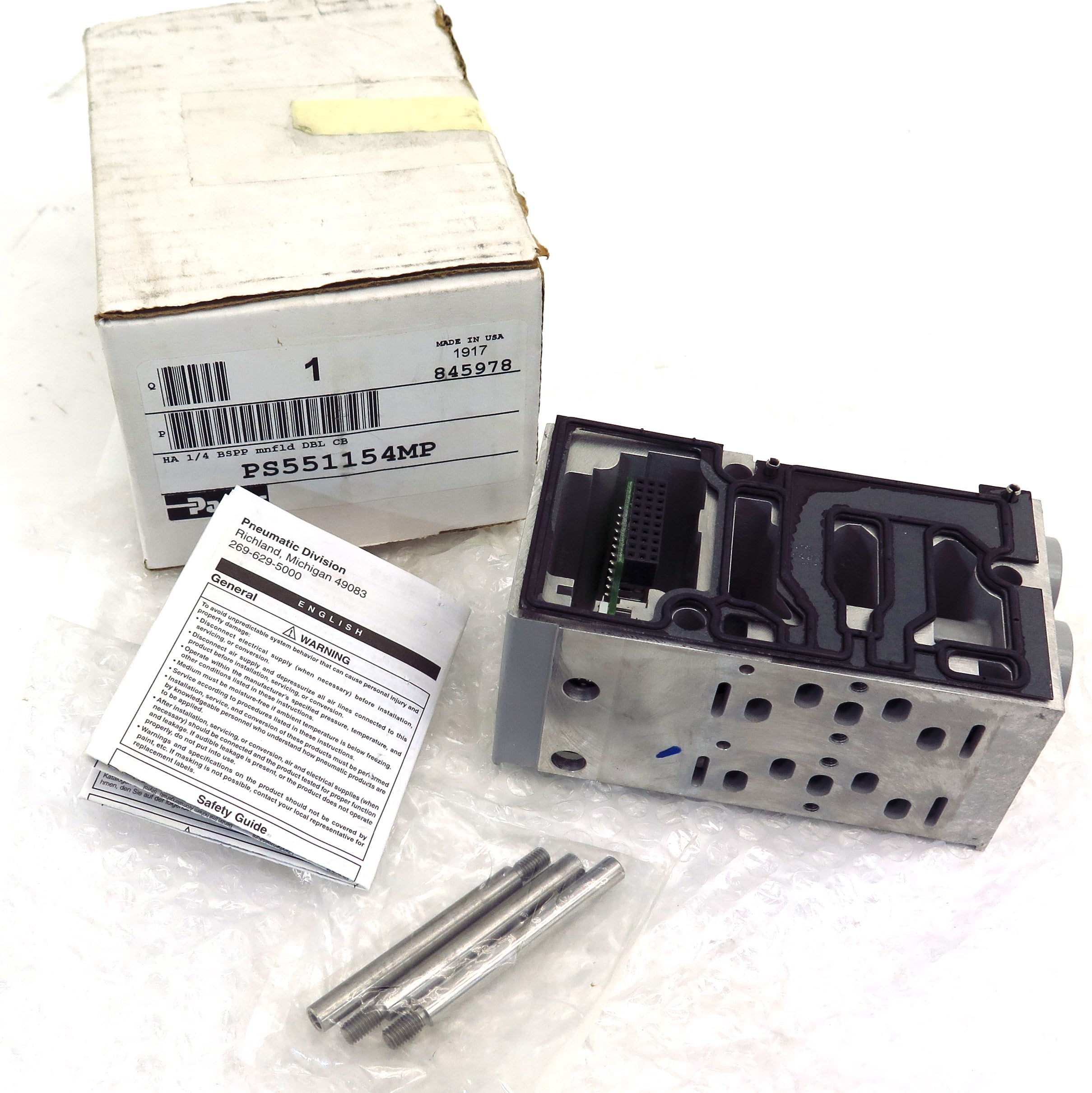 Parker PS551154MP 2 Station Manifold Valve Base End Ported - Advance Operations