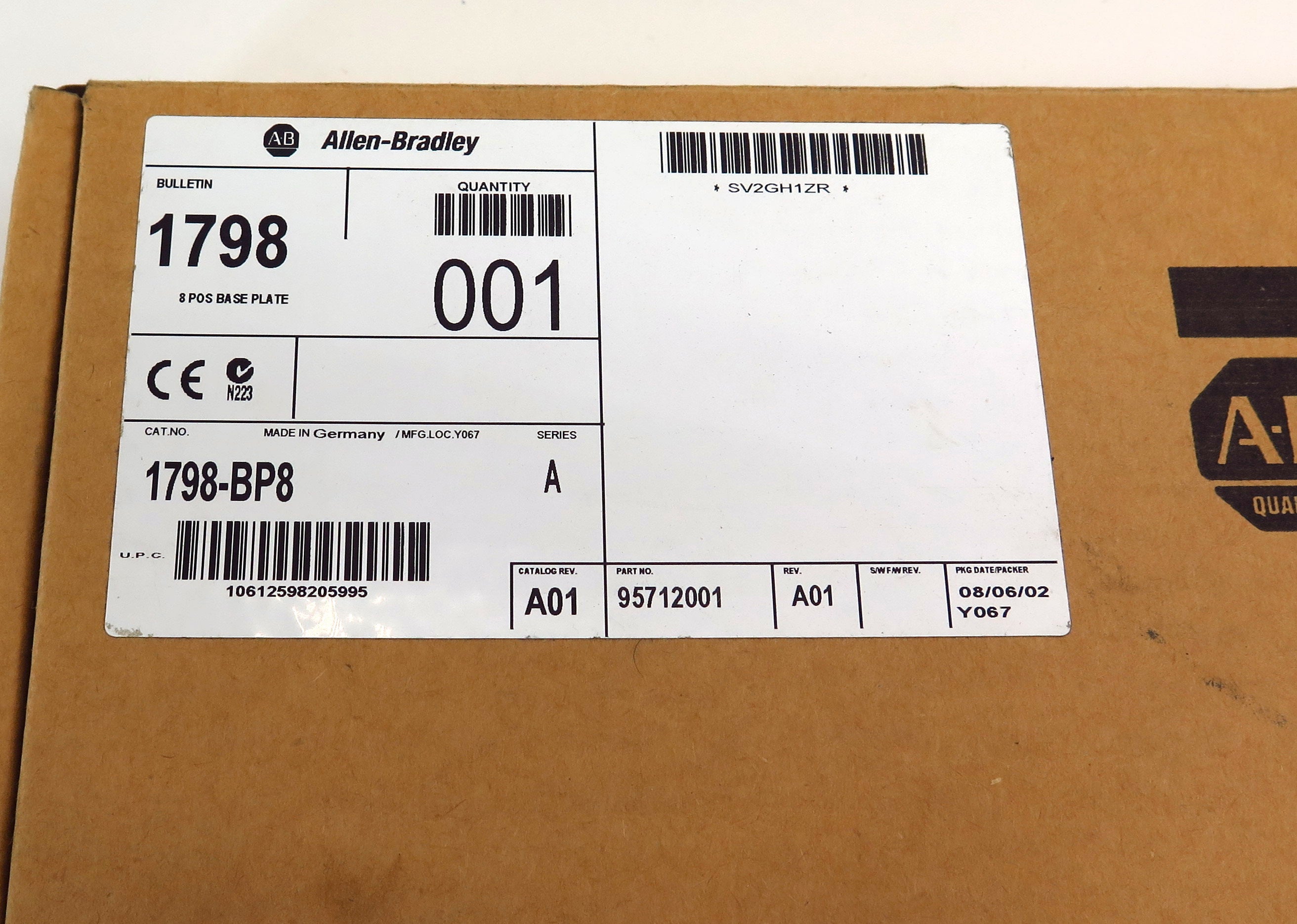 Allen-Bradley FlexArmor 1798-BP8 I/O Baseplate - Advance Operations