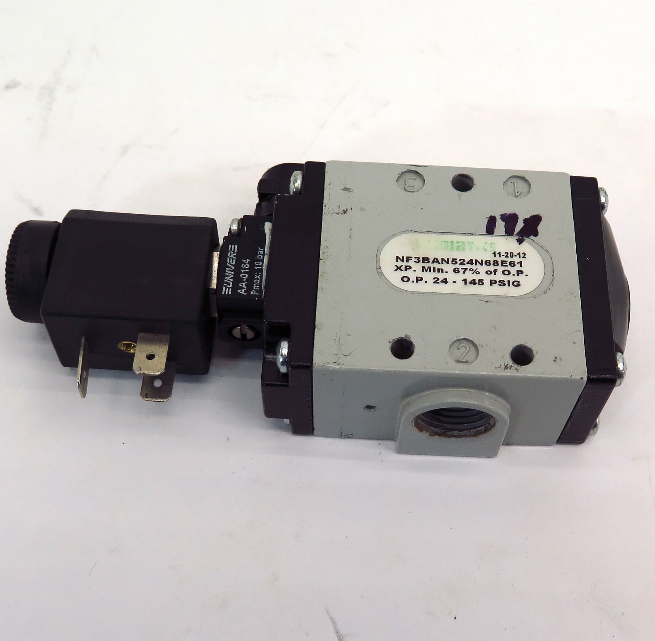 Numatics Poppet Valve NF3BAN524N68E61 24 VDC Coil 145 Psi Port 3/8" NPT - Advance Operations