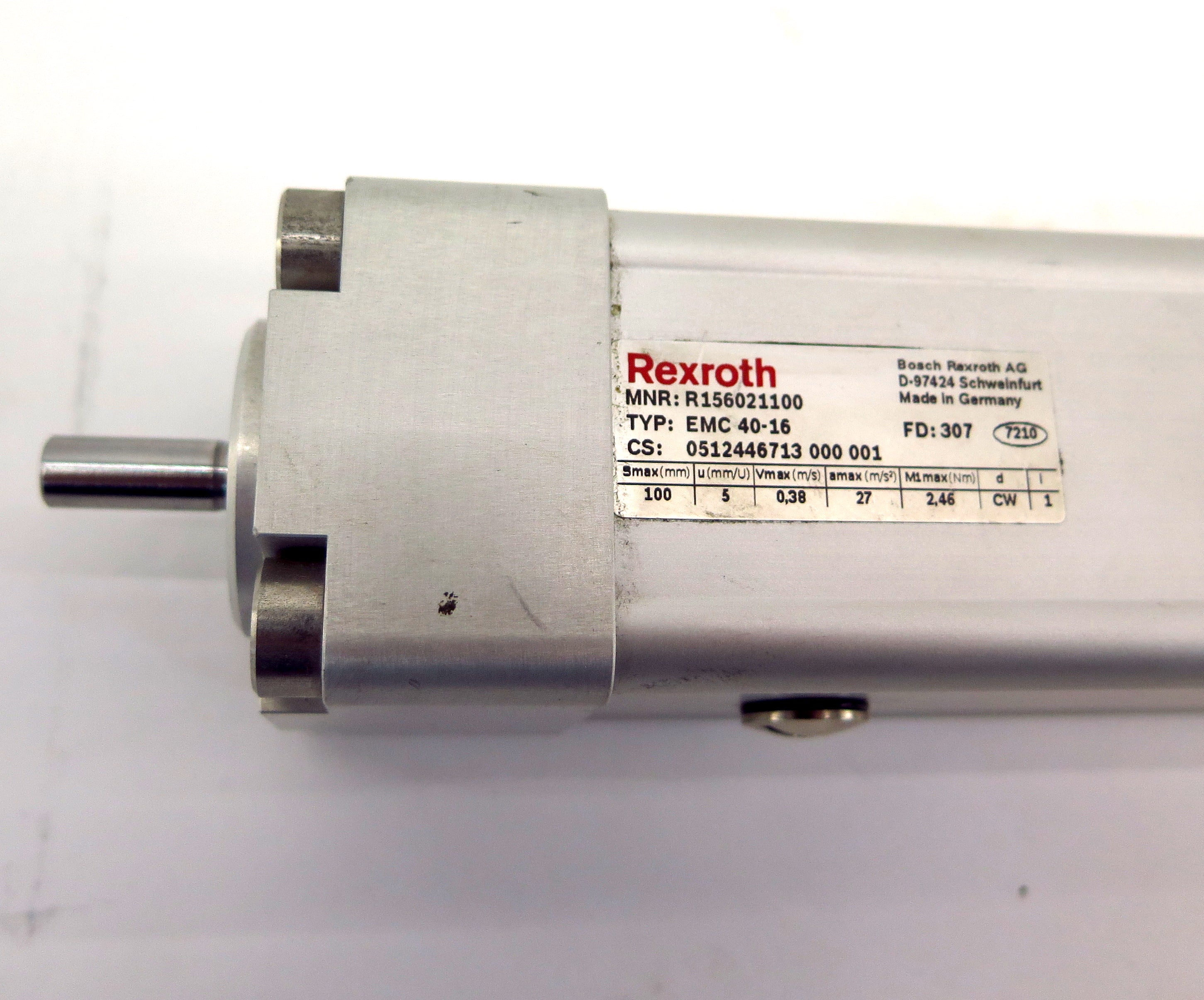 Rexroth Electromechanical Cylinder R156021100 EMC 40-16 Stroke 100mm - Advance Operations