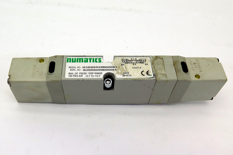 Numatics Pneumatic Solenoid Valve I63BB6R2MN00061 24 VDC Coil 150 Psi - Advance Operations