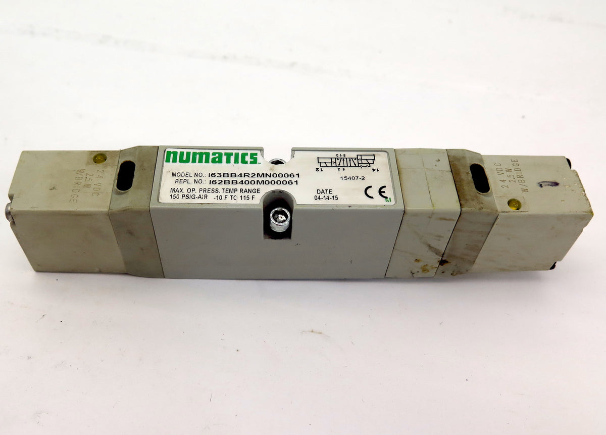 Numatics Pneumatic Solenoid Valve I63BB4R2MN00061 24 VDC Coil 150 Psi - Advance Operations