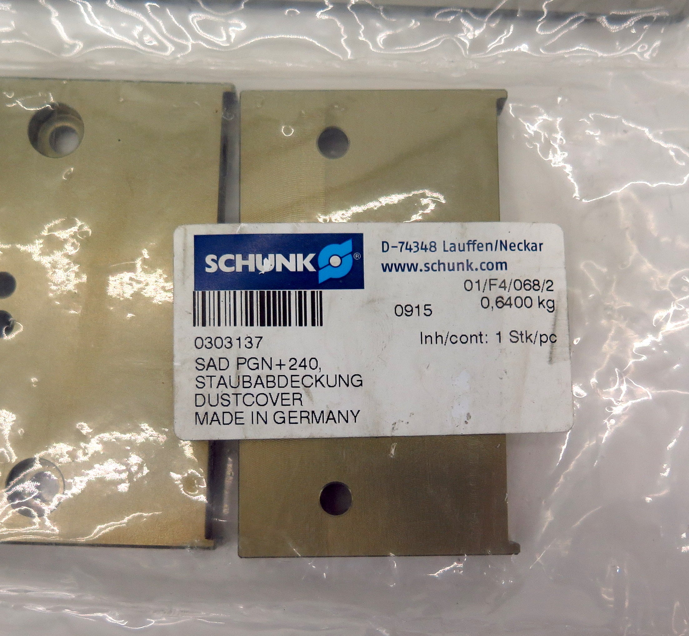 Schunk Pneumatic Parallel Gripper Dust Cover Kit SAD PGN+240 - Advance Operations