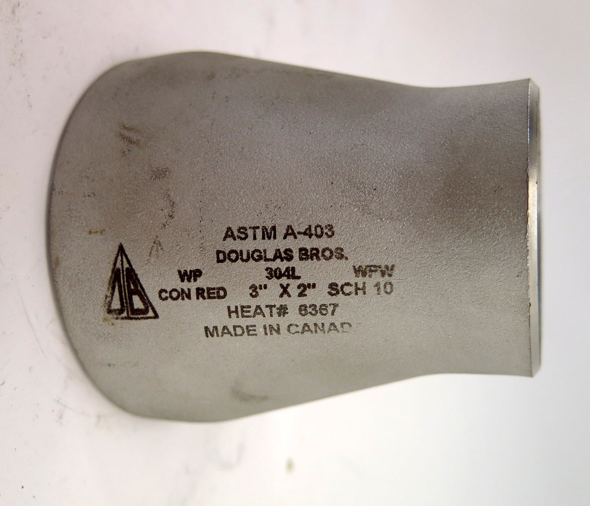 Douglas Stainless Steel 304L SCH10 Concentric Reducer 3" x 2" Butt Weld - Advance Operations