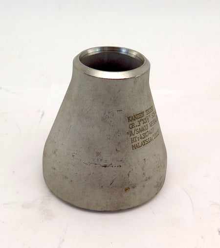 Kanzen Stainless Steel Concentric Reducer WP304/304LW SCH40S 3" x 1-1/2" Weld - Advance Operations