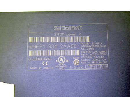 Siemens Sitop Power 10 6EP1 334-2AA00 Power Supply - Advance Operations