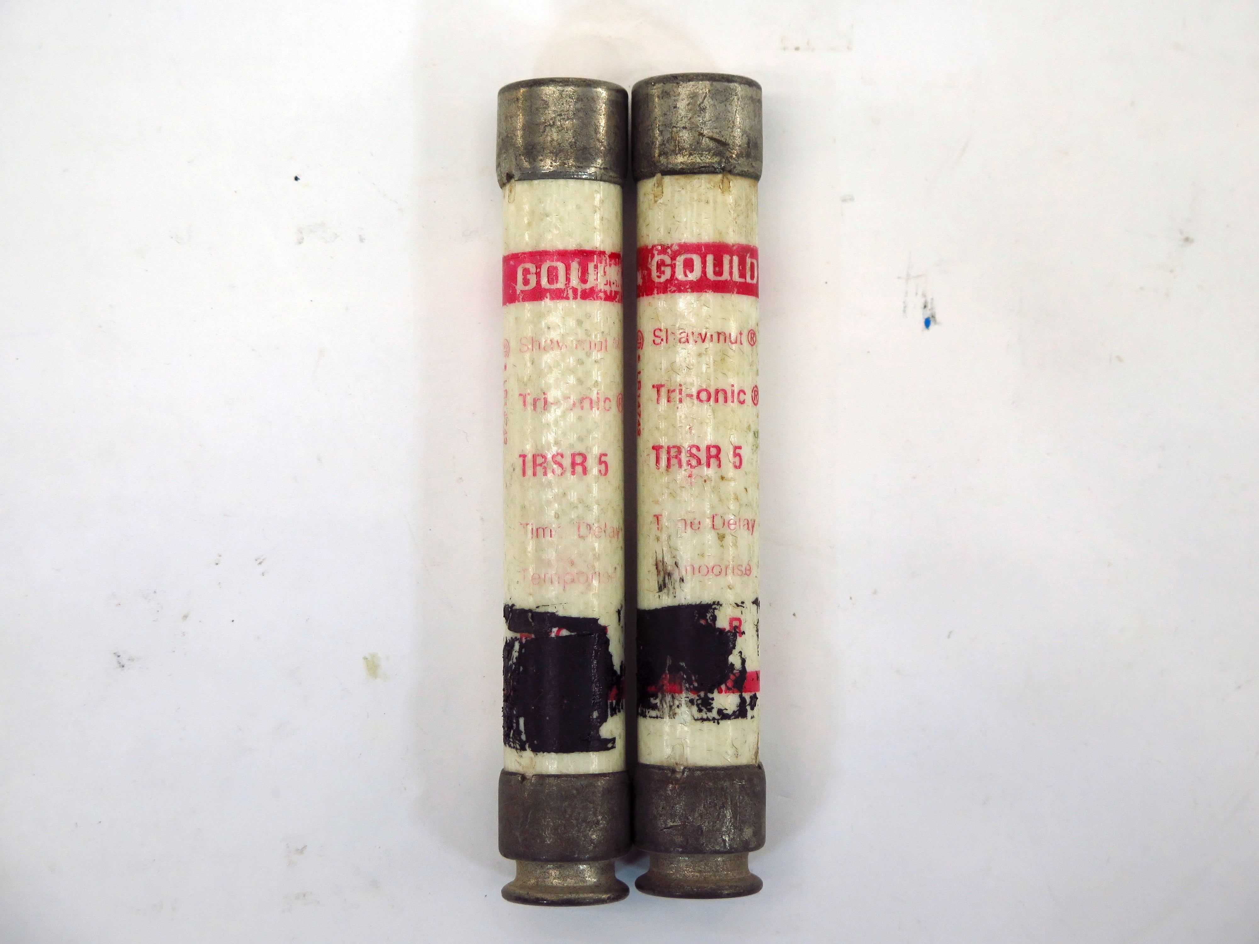 Lot of 2 Gould Shawmut TRSR 5 Tri-onic Type D Time Delay Fuse 5A 600V (2) - Advance Operations