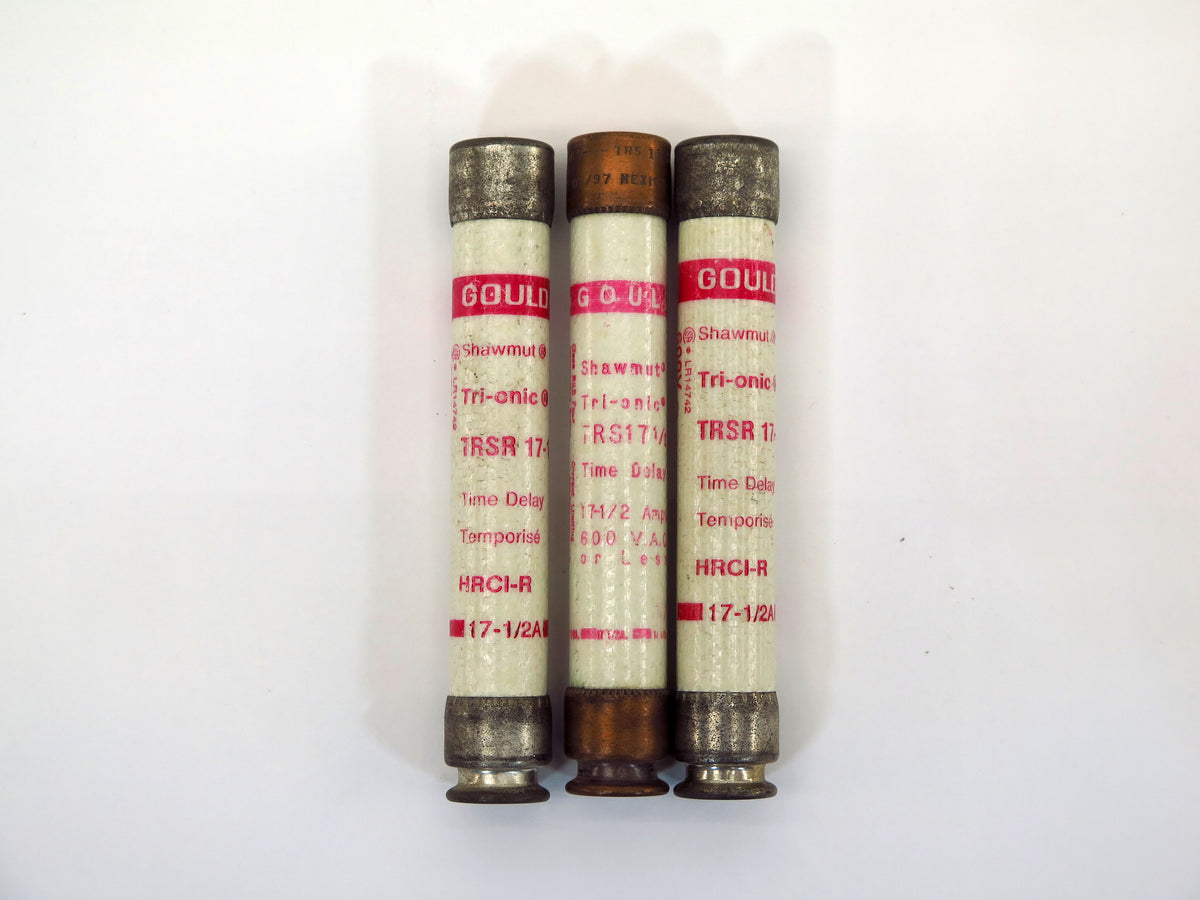 Lot of 3 Gould-Shawmut TRSR 17-1/2 Time Delay Fuse Type D 17-1/2A 600V (3) - Advance Operations