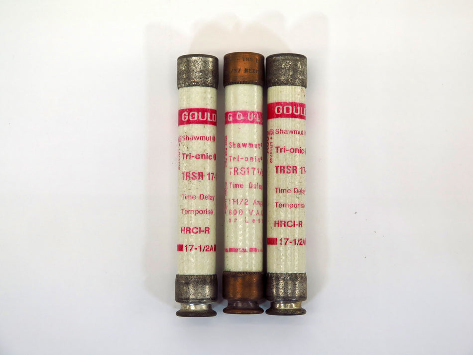 Lot of 3 Gould-Shawmut TRSR 17-1/2 Time Delay Fuse Type D 17-1/2A 600V (3) - Advance Operations