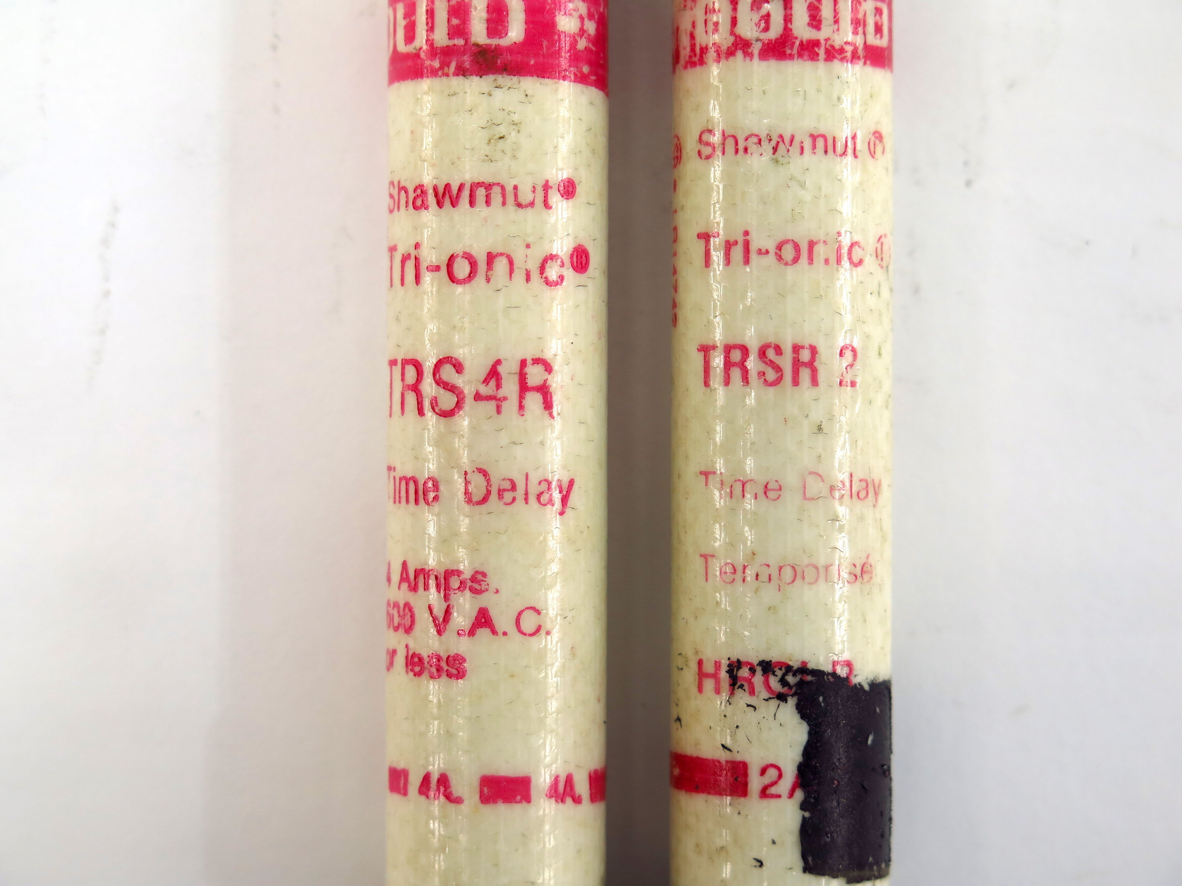 Lot of 5 Gould Shawmut TRSR2 & TRS4R Tri-onic Time Delay Fuse - Advance Operations