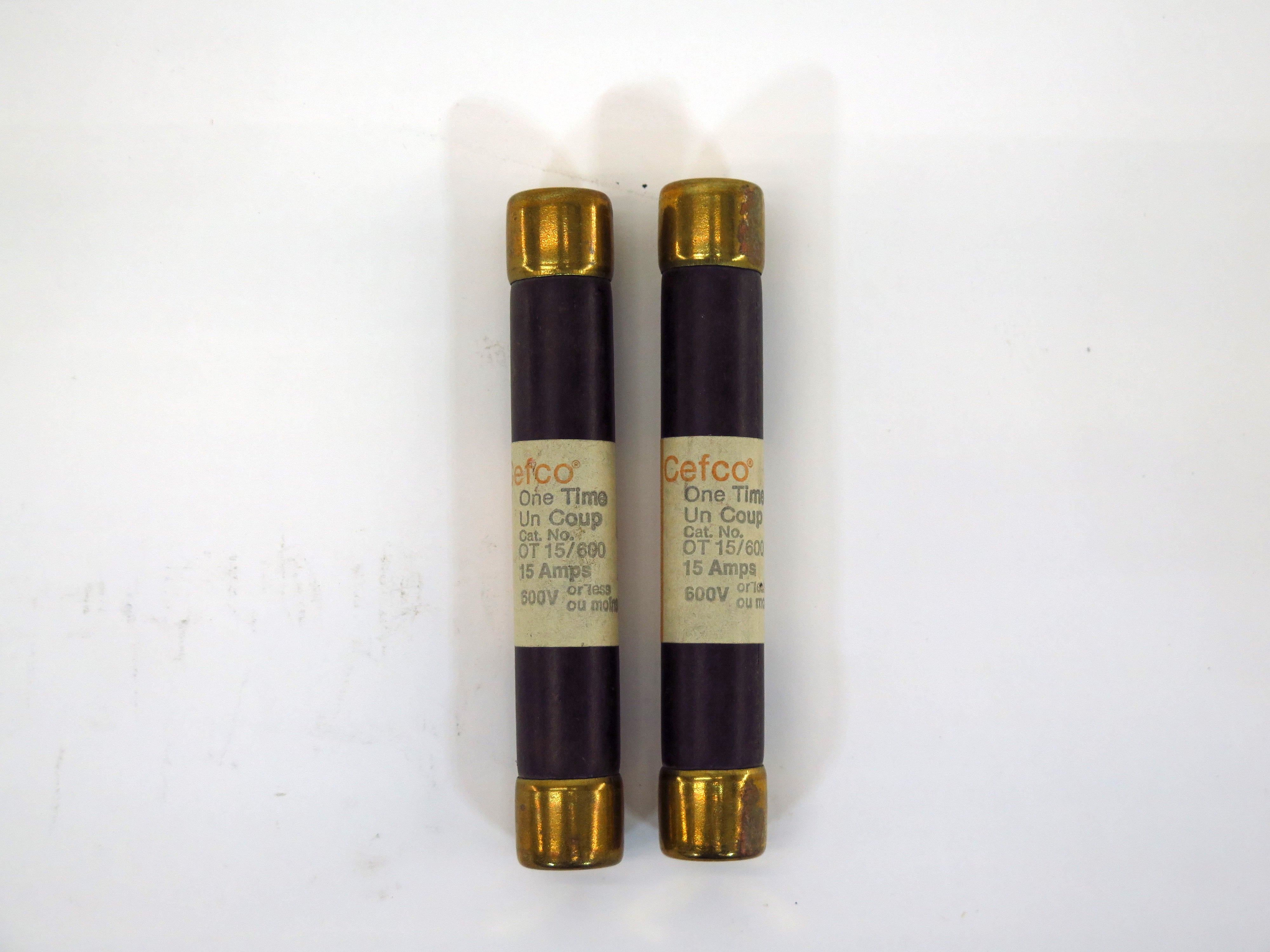 Lot of 2 Cefco OT 15/600 One Time Fuse 15A 600V (2) - Advance Operations