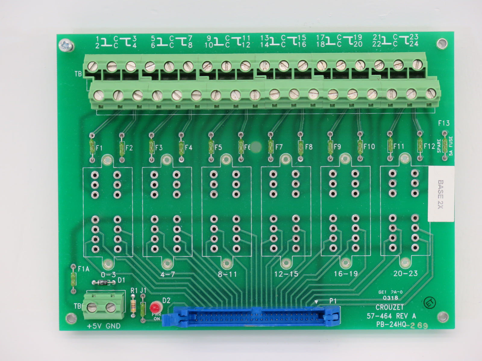 Crouzet Scheda I/O Rack #PB-24HQ Rev.A - Per 6 Moduli Quad Opto-22