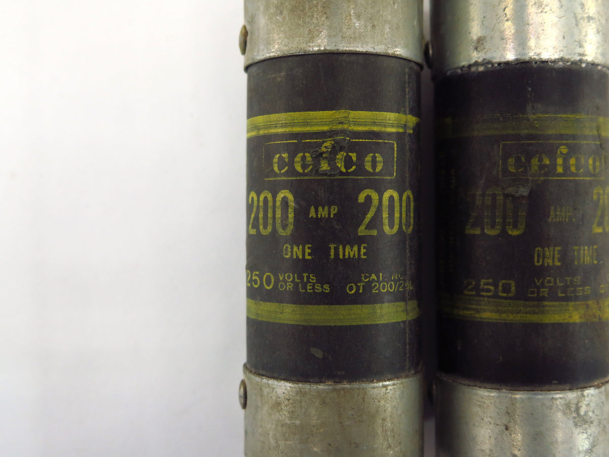 Lot of 2 Gould Shawmut TRNR-150 Tri-onic Time Delay Fuse Type D 150A 250V (2) - Advance Operations