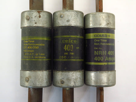 Lot of 3 Cefco One Time Fuse 400A 250V - Advance Operations