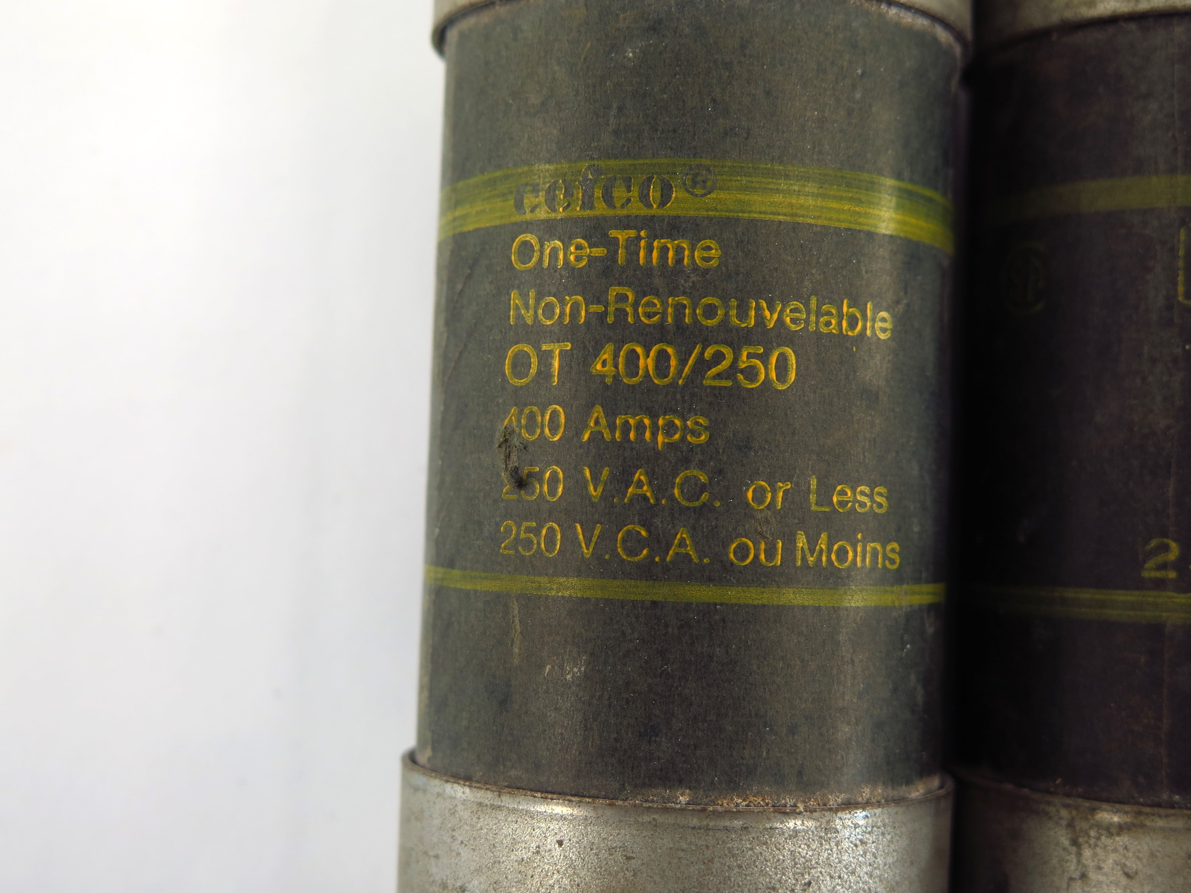 Lot of 3 Cefco One Time Fuse 400A 250V - Advance Operations