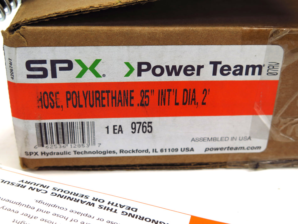 SPX 9765 Polyurethane High Pressure Hydraulic Hose 1/4" ID X 2' 10000 Psi - Advance Operations