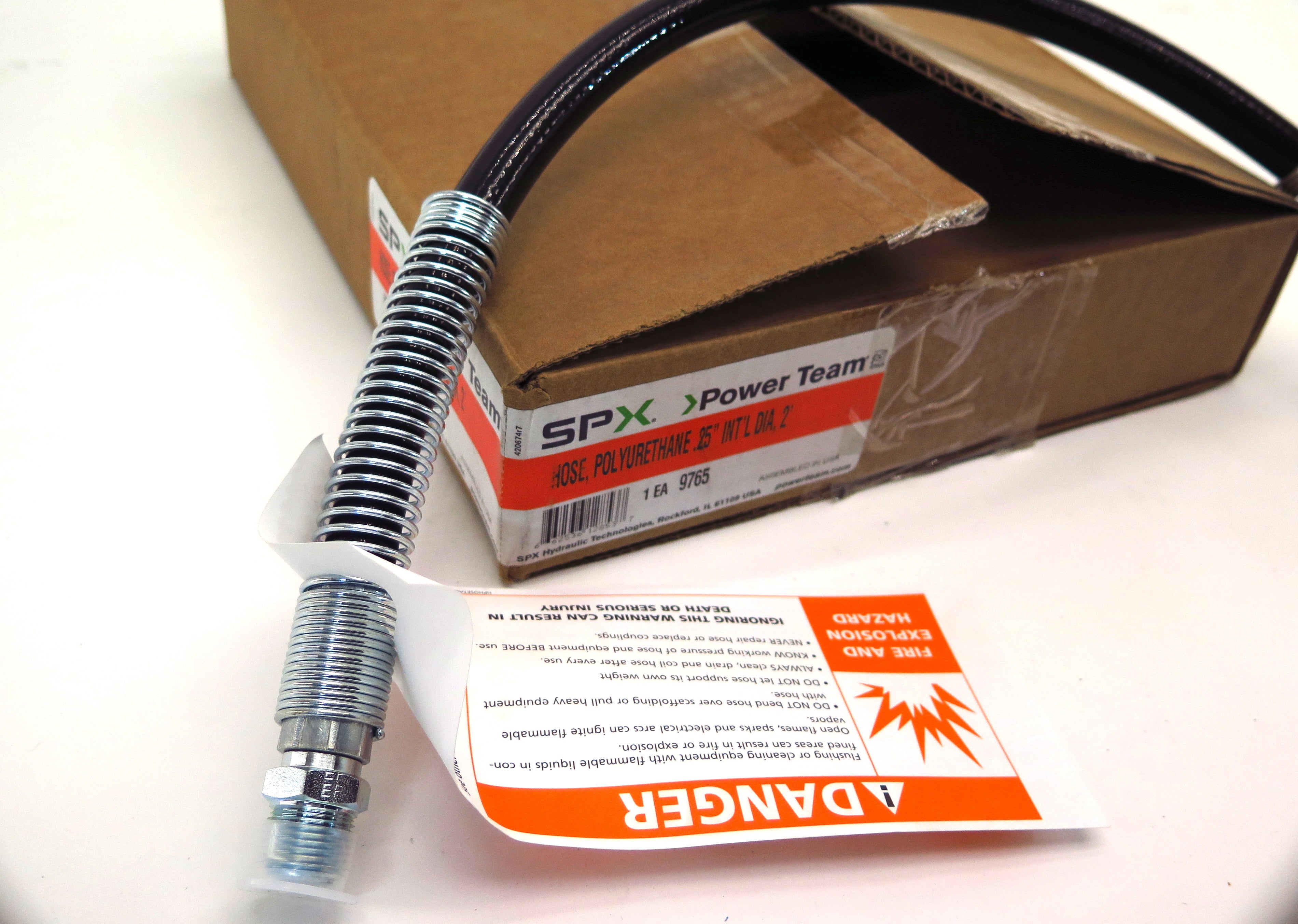 SPX 9765 Polyurethane High Pressure Hydraulic Hose 1/4" ID X 2' 10000 Psi - Advance Operations