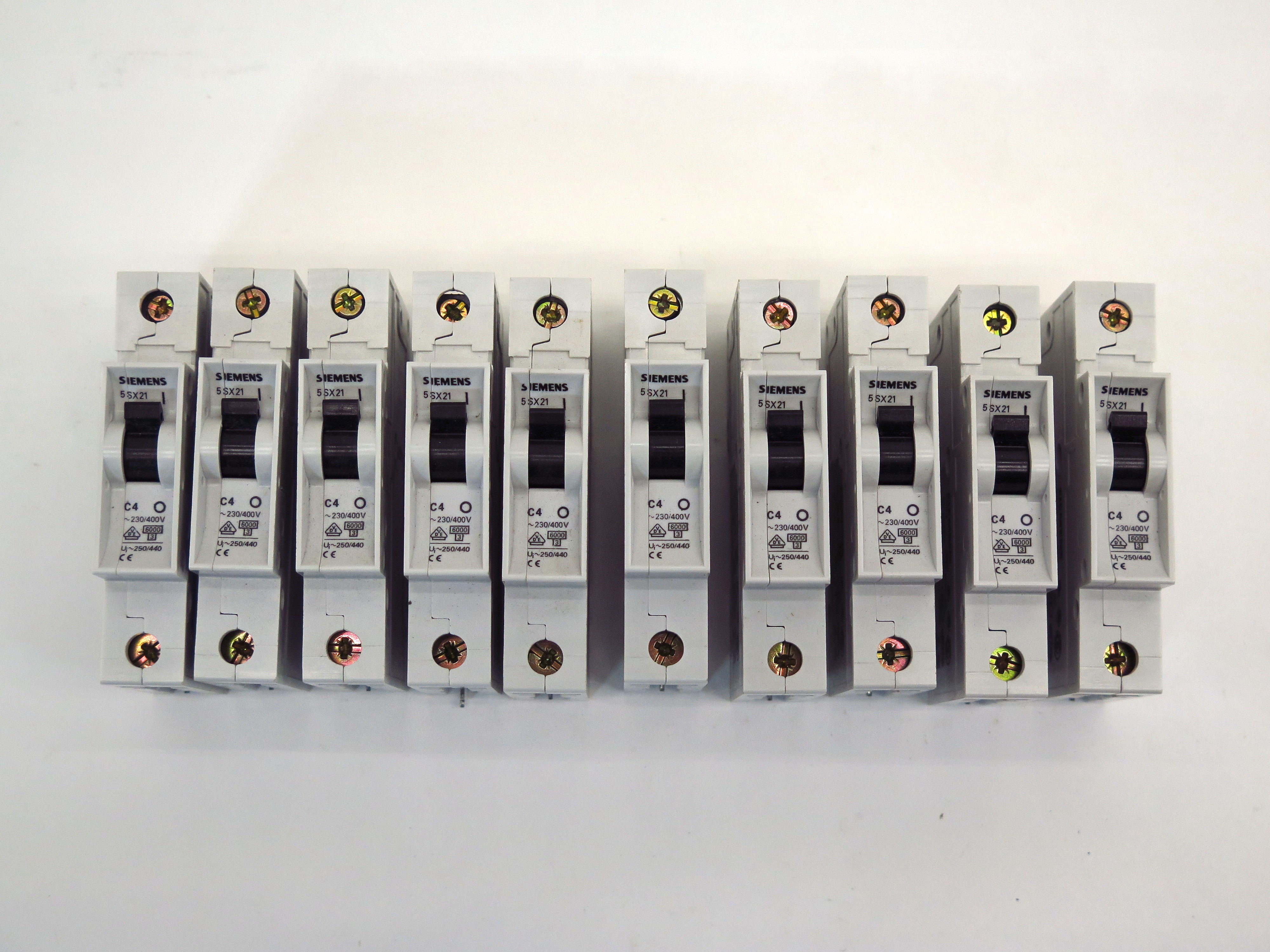 Lot of 10 Siemens 5SX21 C4 Circuit Breaker (10) - Advance Operations
