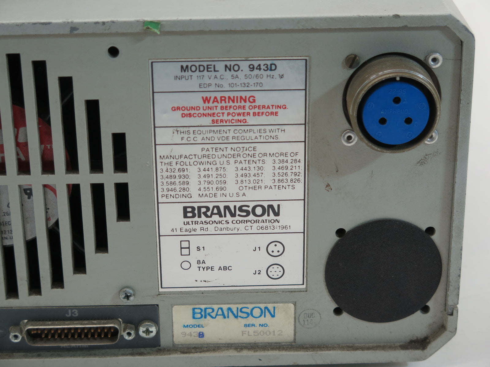 Branson 900B Series Ultrasonic Welder Generator 943D - Advance Operations
