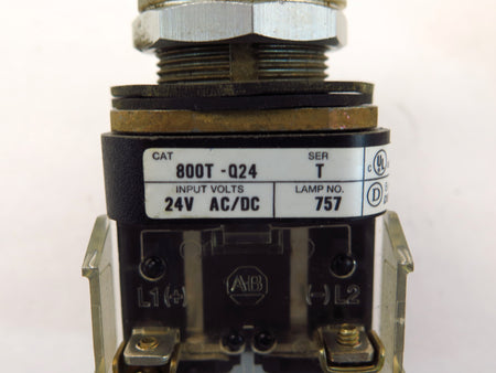 Allen-Bradley 800T-Q24 Ser T 24V AC/DC White Light Pilot Lot of 2 - Advance Operations
