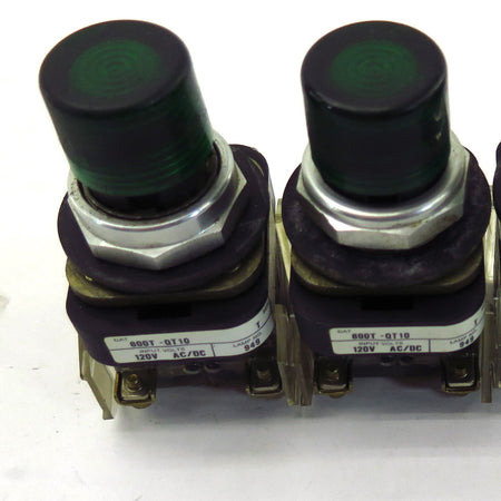 Allen-Bradley 800T-Q10 Ser T 24V AC/DC Green Light Pilot Lot of 2 - Advance Operations